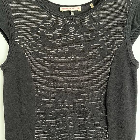 Rebecca Taylor Black/Nude Cap Sleeve Dress Size XS - Picture 6 of 9